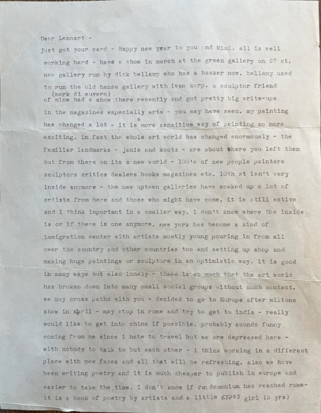 Page one of Passlof's letter. See text above.